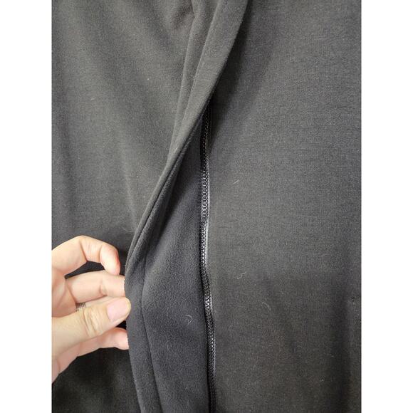 Sympli Canada Unique Fleece Warm Black Zip and Clasp Mid-Length Jacket, Size 10 - Picture 4 of 14